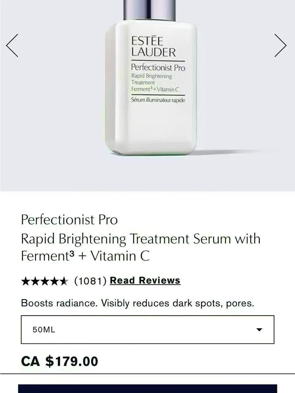 Estee Lauder Perfectionist Pro Rapid Brightening Treatment Serum - White